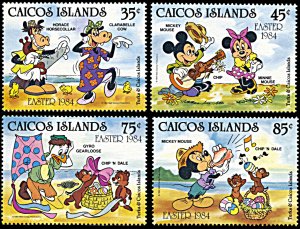 Caicos Islands 42-45, MNH, Disney Easter 1984