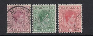 Bahamas, Sc 154-156 (SG 149c, 152c, 154b), used