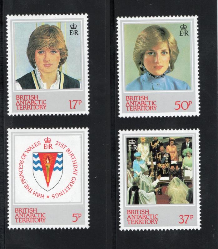 BRITISH ANTARCTIC TERRITORY Sc# 92 - 95 MNH FVF Set-4 Princess Diana