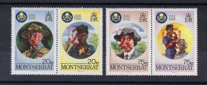 1998 Boy Scout Montserrat se-tenant 19th World Boy Scout Jamboree Chile red ovpt