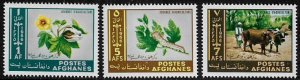 Afghanistan #730-2 MNH Set - Day of Agriculture - Cattle - Cotton - Silkworm