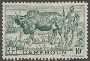 Cameroun, stamp, Scott#304,  mint, hinged,  10c, cow,