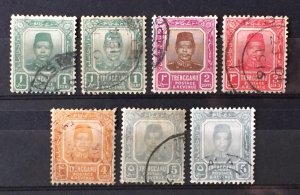 Malaya TRENGGANU 1910-19 Sultan Zainal Abidin 7V Used M4512