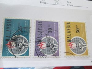 Malaysia #9-11 used set  2024 SCV = $0.75