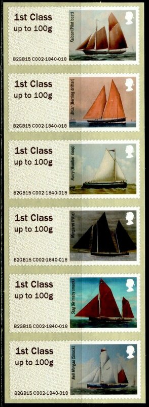 GB 2015 Post & Go Sail Ships M/S Self-Adhesive Mint NH