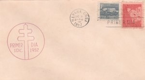 1952 Cuba Stamps Fighting Tuberculosis Child,Cross and Light Red FDC