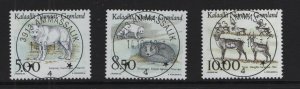 Greenland #262-264  cancelled 1993  native animals