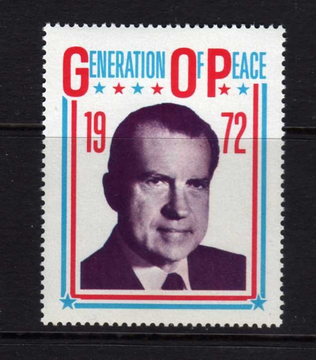 President Richard Nixon GOP Republican Political Peace Cinderella Stamp NH 1972