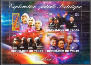 Chad 2013 Space Voskhod 1 (1) sheet of 3 MNH