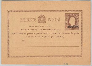 50879 PORTUGAL Madeira - POSTAL STATIONERY Double CARD - Higgings & Gage # 3-