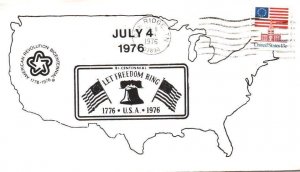USA BICENTENNIAL TOUR SCARCE PRIVATE CACHET CANCEL AT OAK RIDGE, TN JULY 6 1976
