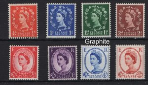 GB 1958 Graphite wmk upright set of 8 unmounted mint good perfs