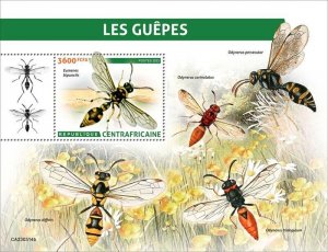 Central Africa - 2023 Eumenes Bipunctis Wasp - Stamp Souvenir Sheet - CA230314b