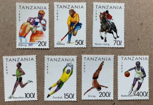 Tanzania 1992 Sports, MNH. Scott 1018-1024, CV $6.30