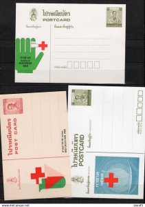 Thailand 3 PS card Red cross unused 17119