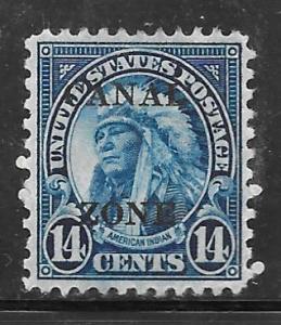 Canal Zone 116: 14c Indian, overprint, MH, F-VF