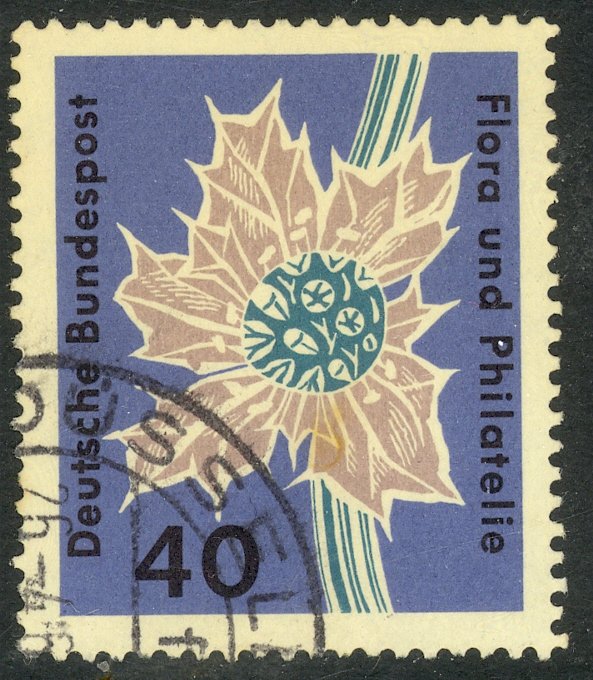 GERMANY 1963 40pf BEACH THISTLE Flowers Issue Sc 860 VFU