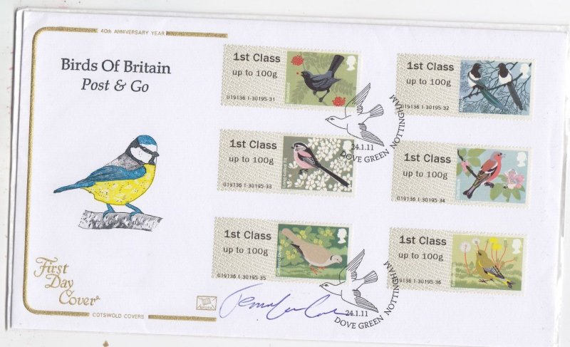 GB 2010 Post & Go Birds Of Britain Signed By Dr Jennifer Gill BP6729