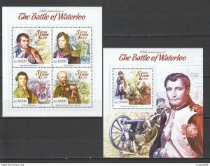 2015 Sierra Leone War Battle Waterloo Napoleon Kb+Bl ** Stamps St517