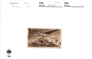 Ireland, Postage Stamp, #C1 Used, 1949 Airmail, Angel Rock Cashel (AB)