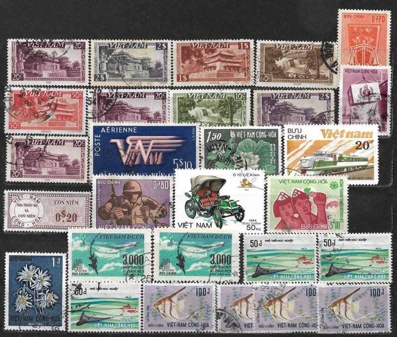 COLLECTION LOT OF 28 VIET NAM 1951+ STAMPS CLEARANCE