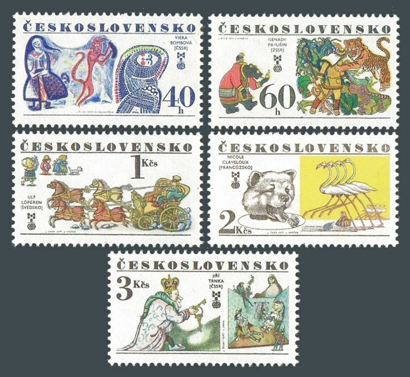 Czechoslovakia 2130-2134,MNH.Mi 2391-2395. Book Illustrations.1977.Prize design.
