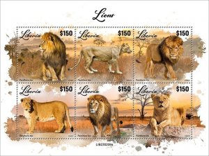 2024/04 - LIBERIA - LIONS             6V  complet set    MNH **