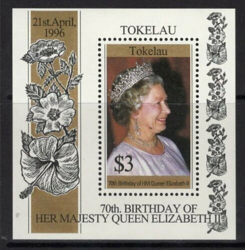 TOKELAU ISLANDS SG#244 70th BIRTHDAY OF QUEEN ELIZABETH II S/S (1996) MNH