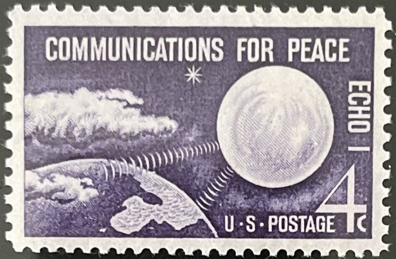 Scott #1173 1960 4¢ Echo I Communications for Peace MNH OG VF