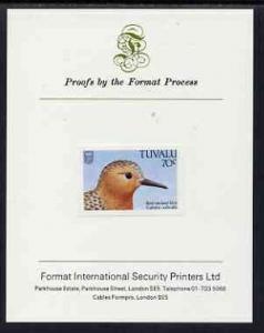 Tuvalu 1988 Sandpiper (Stint) 70c imperf proof mounted on...