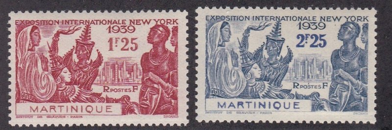 Martinique # 186-187, New York Worlds Fair, Hinged, 1/3 Cat.