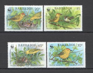 B0176 1991 Barbados Wwf Fauna Birds On Trees Nest #770-3 Michel 17 Euro 1Set Mnh