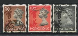 Hong Kong - Scott 651c,d,e - Definitive Issue- 1992 - Used- 3 Top Values in Set