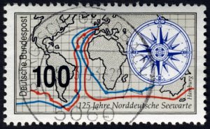 Germany #1772 100c Used (North German Naval Observatory, Hamburg-125th Anniv)