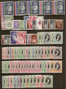 1953 Coronation issue  Mint H  over 100 diff. stamps 