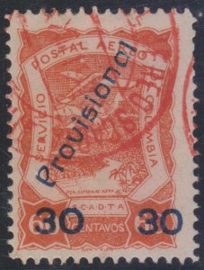 COLOMBIA 1923 Sc C52 Yvert PA42 TOP VALUE USED F,VF €50.00