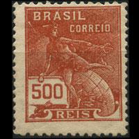 BRAZIL 1920 - Scott# 230 Mercury 500r LH back writting