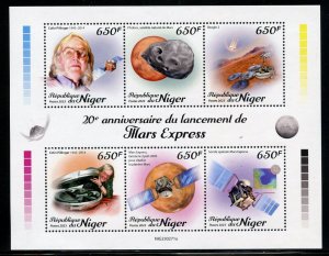 NIGER 2023 20th ANNIV OF THE LAUNCH OF THE MARS EXPRESS SHEET MINT NH