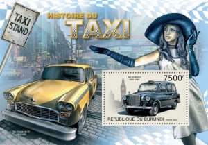 BURUNDI - 2012 - History of Taxis - Perf Souv Sheet - Mint Never Hinged