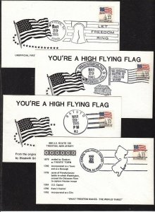 1985 Flag over Capital Sc 2114 unofficial cancels, lot of 8 different cachets