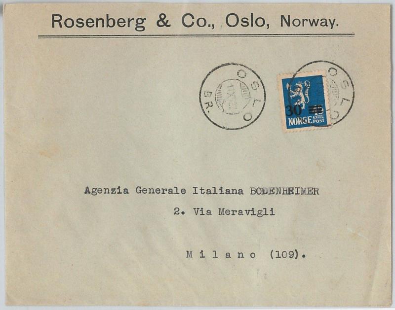 58358 - NORWAY - POSTAL HISTORY: COVER to ITALY 1927 - SALSOMAGGIORE CARNIVAL