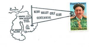 US SPECIAL PICTORIAL POSTMARK COVER KEBO VALLEY GOLF CLUB CENTENNIAL 1986