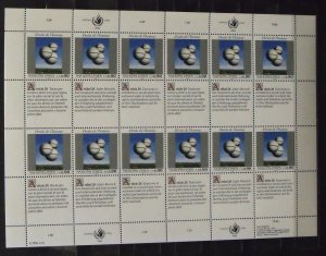 4519   UN - Vienna  MNH # 150, 151   Human Rights - Sheet   CV$ 21.60