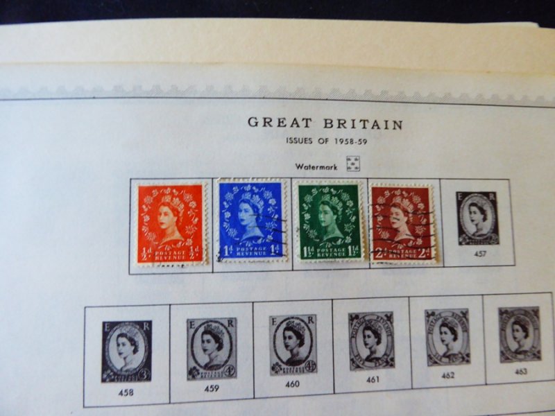 Great Britain 1924-1958 Stamp Collection on Album Pages