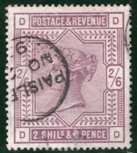 GB QV High Value SG.178 2s/6d Lilac Super *PAISLEY* Scots CDS Cat £160 REDG76