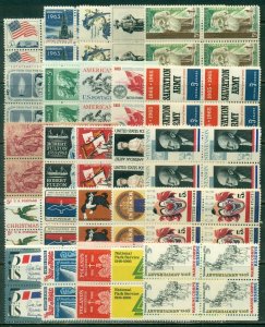 25 DIFFERENT SPECIFIC 5-CENT BLOCKS OF 4, MINT, OG, NH, GREAT PRICE! (24)