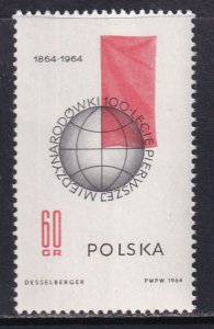 Poland 1964 Sc 1269 First Socialist International Centenary Red Flag Stamp MNH