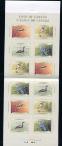 Canada 1846a Birds of Canada Booklet of 12 Stamps MNH 2000
