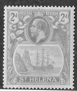 St Helena Sc #82  2p with 'broken wave under ship'  variety  OG VF