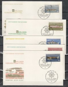 Germany, Scott cat. 9n354-358. Steamer Ships issue. 5 First day covers. ^